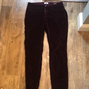nicole miller ~ Velvet Maroon Skinny Jeans